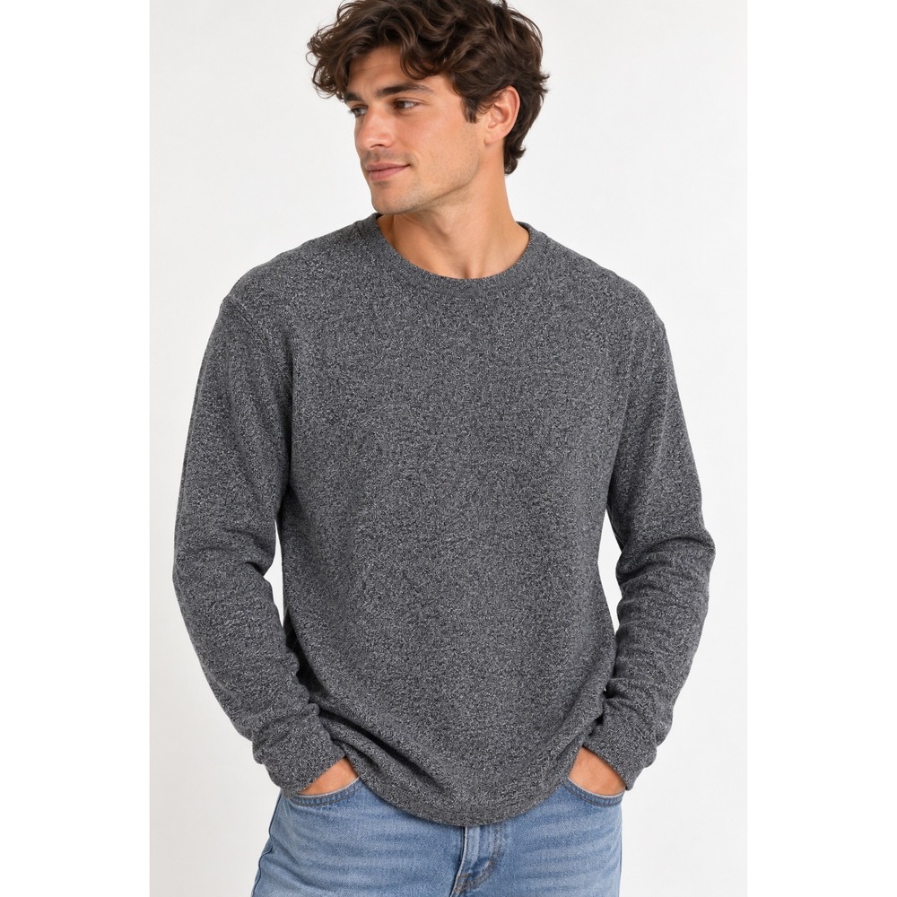 Banana Republic Mens XL Gray Marl Cotton Blend Long Sleeve Crewneck Sweater